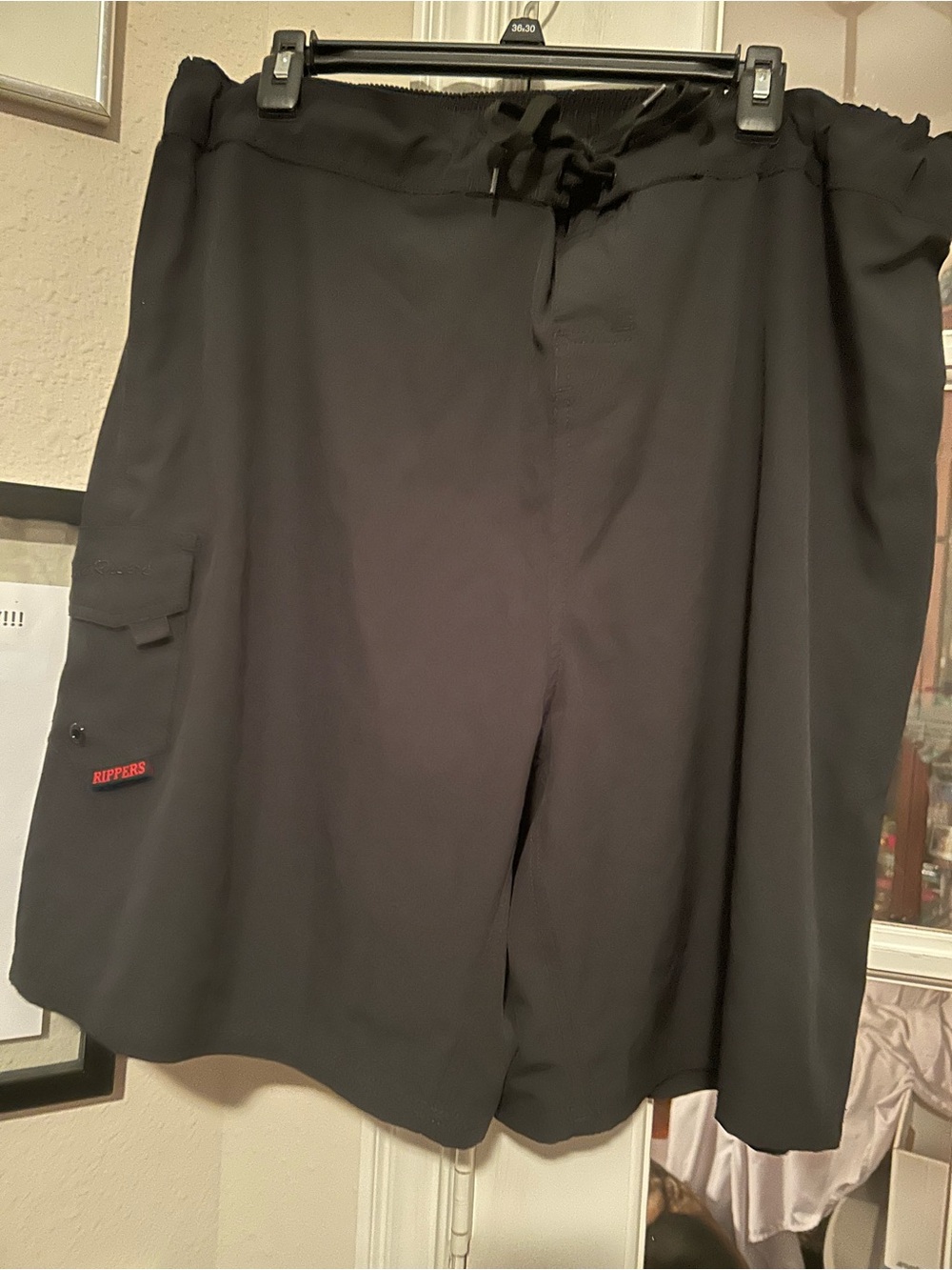 Black Casual Cargo Swim Shorts